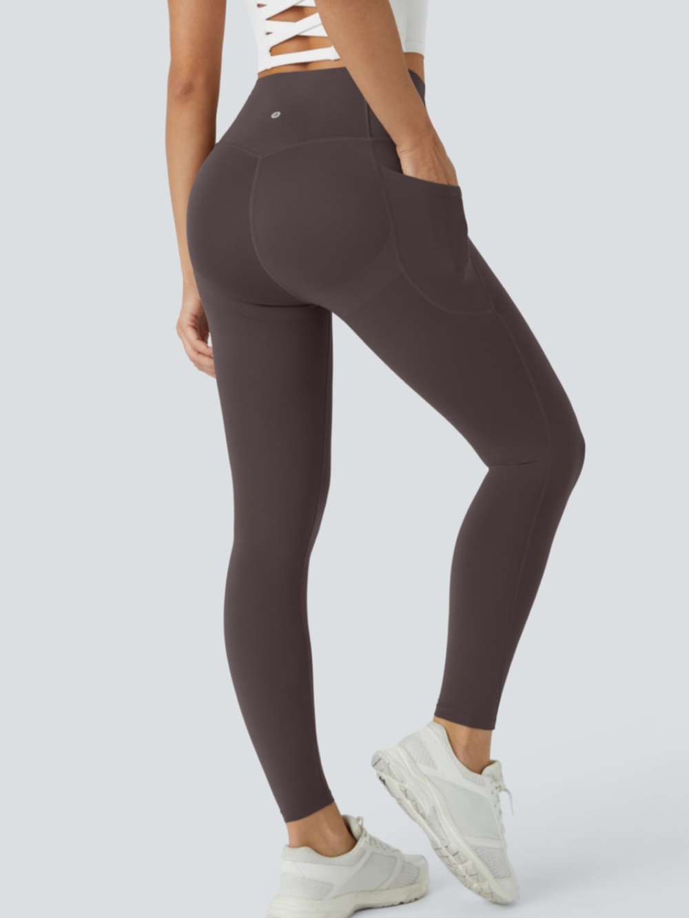 NWT Halara UltraSculpt High Waisted 7/8 Leggings Hazelnut Black Size M